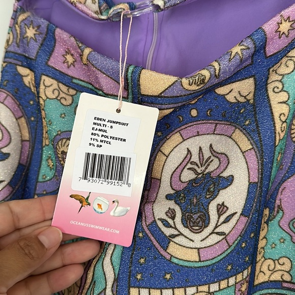 NEW Oceanus Eden Cutout Zodiac Crystal Jumpsuit - Picture 7 of 10